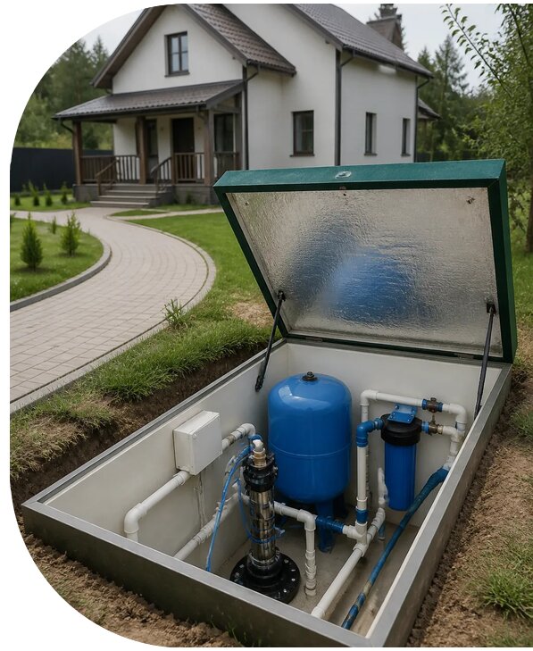 Автономное водоснабжение дома в Белове от 162885 р. | АПаруса-Блв